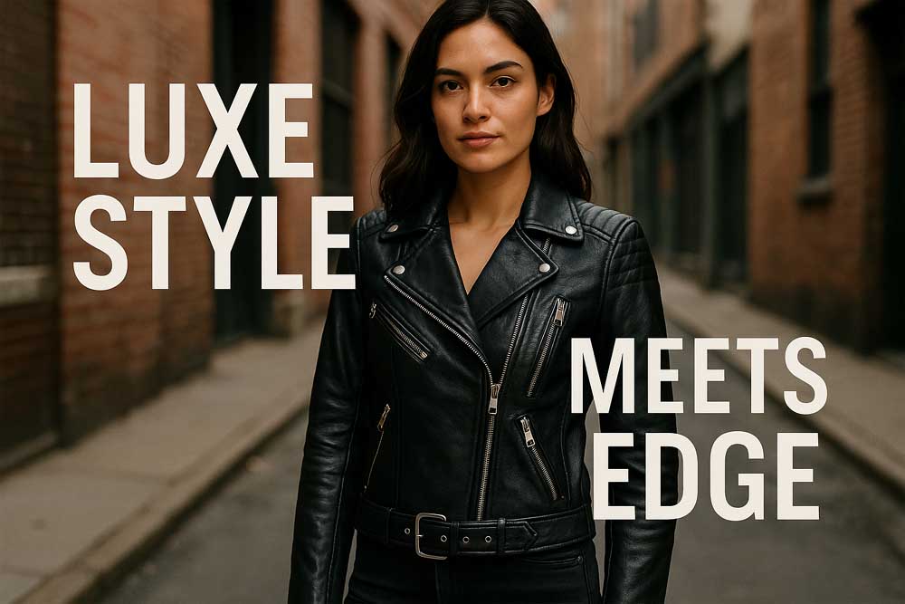 Women's Lambskin Moto Jacket - Luxe Style Meets Edge