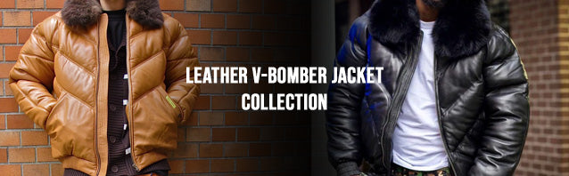 Leather V-Bomber Jacket Leather V-Bomber Jacket