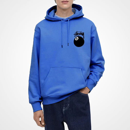 8 Ball Stussy Blue Fleece Hoodie