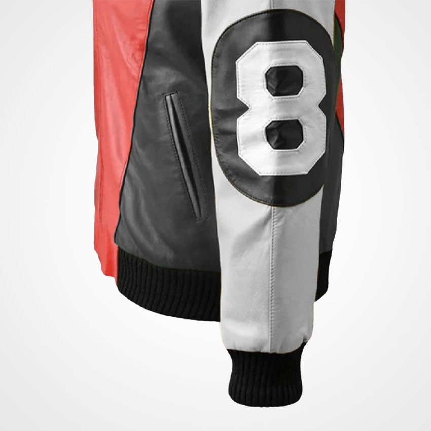 8 Ball Pool David Puddy Bomber Leather Jacket