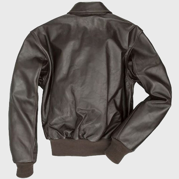 A2 Brown Leather Bomber Jacket