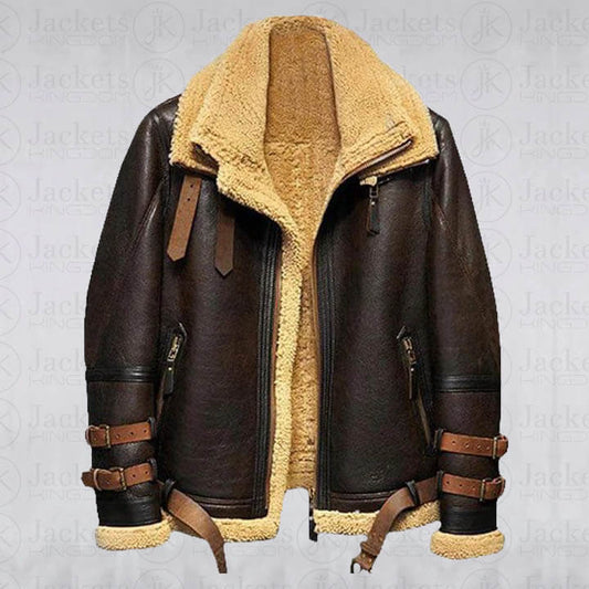 B3 Flight Sheepskin Aviator Shearling Leather Jacket Sheepskin Flight jacket