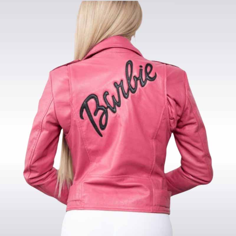 Barbie Pink Leather Moto Jacket for Women
