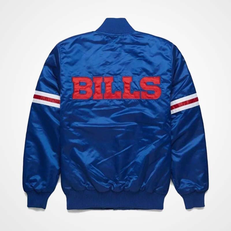 Bills Blue Satin Jacket with Embroidered Logo – Fan Apparel