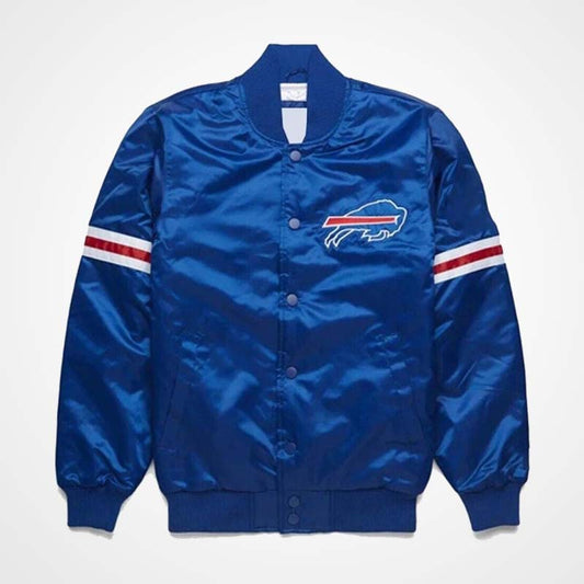 Bills Blue Satin Jacket with Embroidered Logo – Fan Apparel
