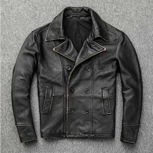 Black Distressed Vintage Motorcycle Cafe Racer Jacket Black Distressed Vintage Motorcycle Cafe Racer Jacket