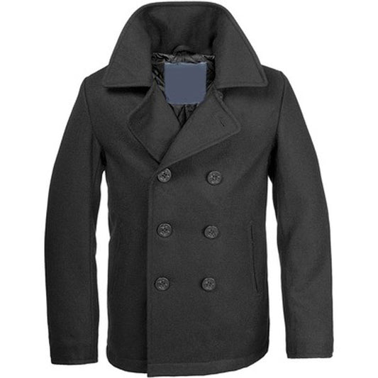 Black Naval Pea Coat For Men Black Naval Pea Coat For Men