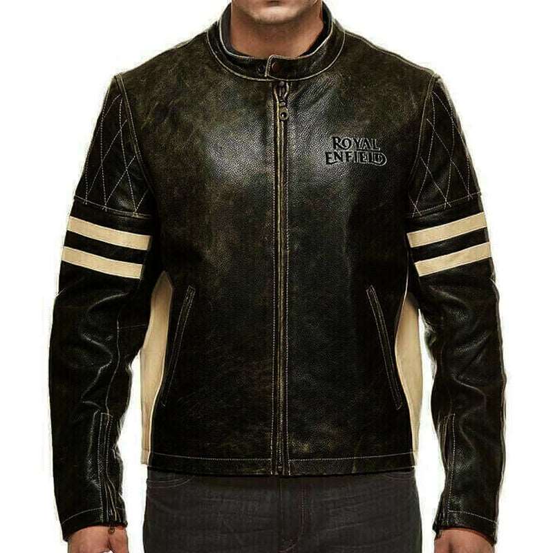 Royal Enfield Cafe Racer Jacket Black Motorcycle Jacket