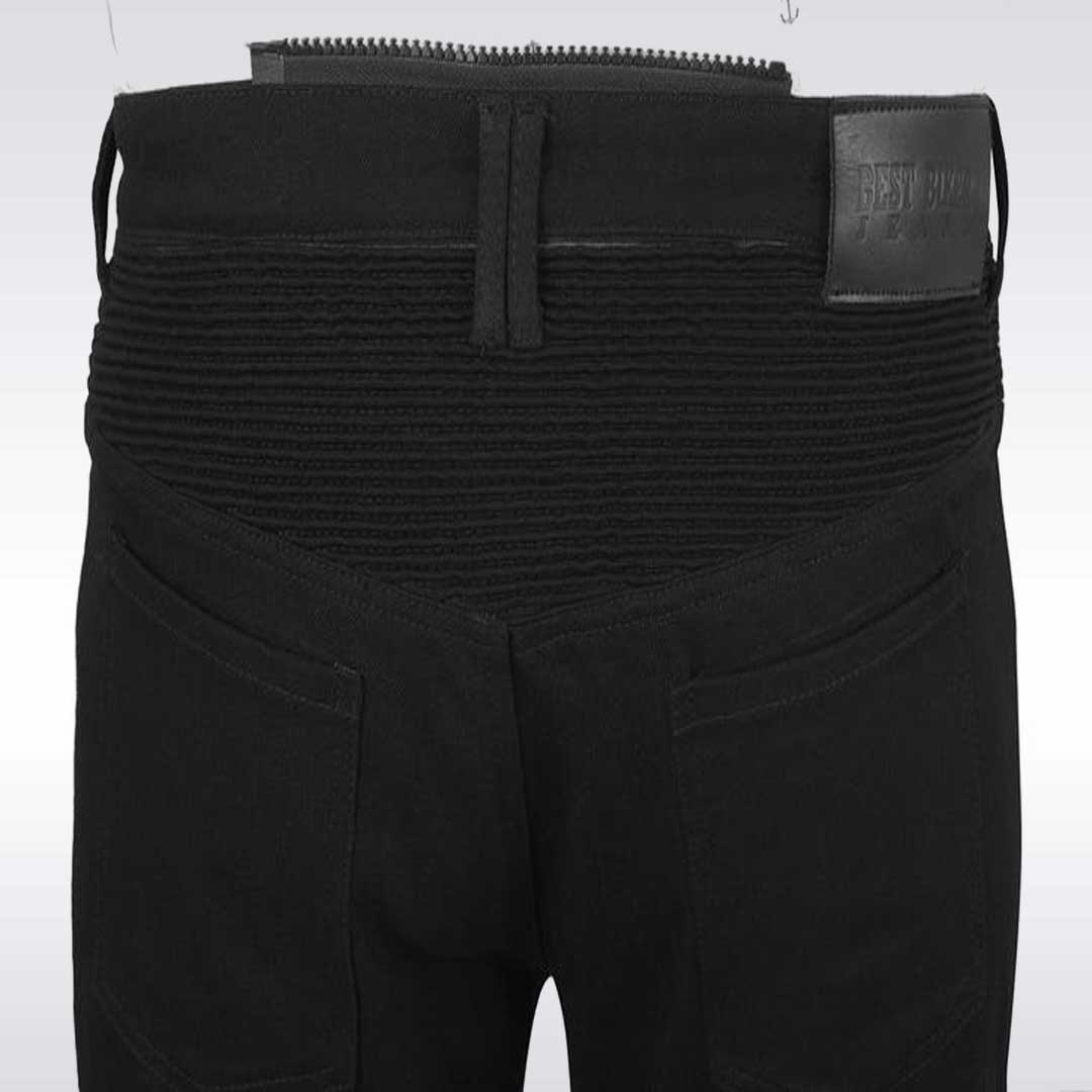 Black Kevlar Motorcycle Jeans with CE Level 2 Protectors