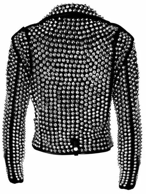 Buy best Womens Gothic Punk Silver Studded Leather Jacket in Black