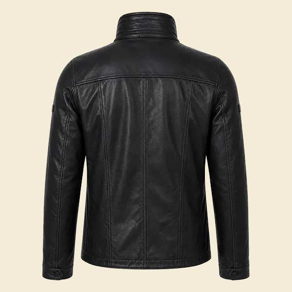 Buy mens black leather jacket real leather zip up style