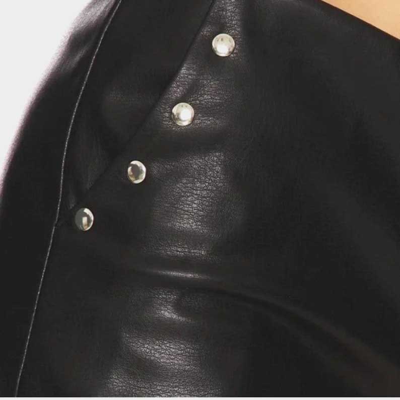 Edgy lace up leather shorts with smooth finish and rivet accents for festivals by Jackets Kingdom
