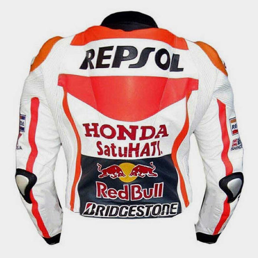 Genuine cowhide leather Honda Repsol racing jacket with CE approved protectors by Jackets Kingdom