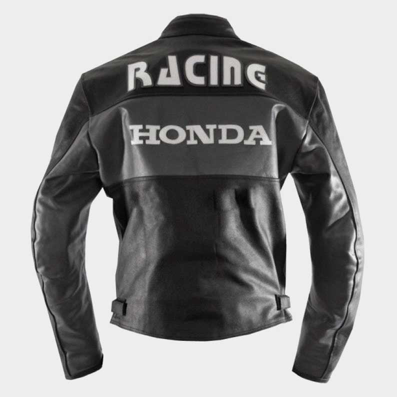 Genuine cowhide leather Honda motorcycle jacket with YKK zippers by Jackets Kingdom