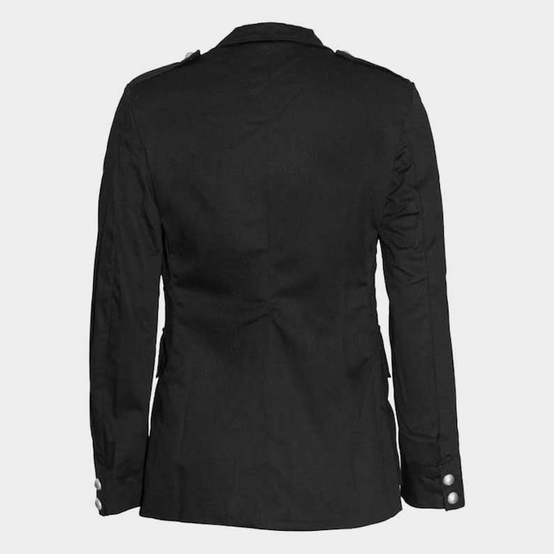 Gothic military officer coat featuring refined button details by Jackets Kingdom
