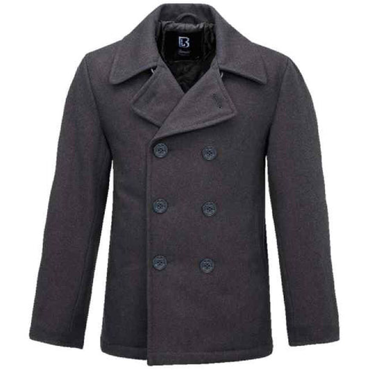 Grey Wool Double Breasted Pea Coat Grey Wool Double Breasted Pea Coat