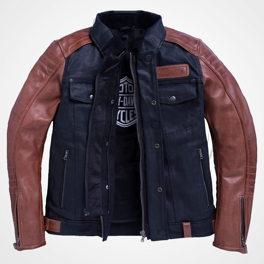 Harley Davidson Jester Armalith Denim Jacket Front Open View