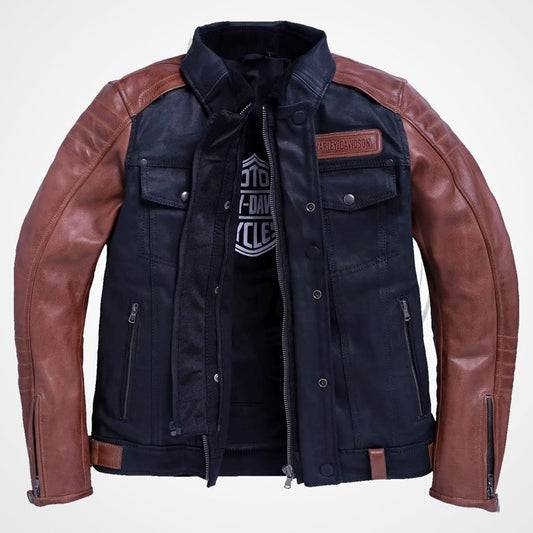 Harley Davidson Jester Armalith Denim Jacket Front Open View