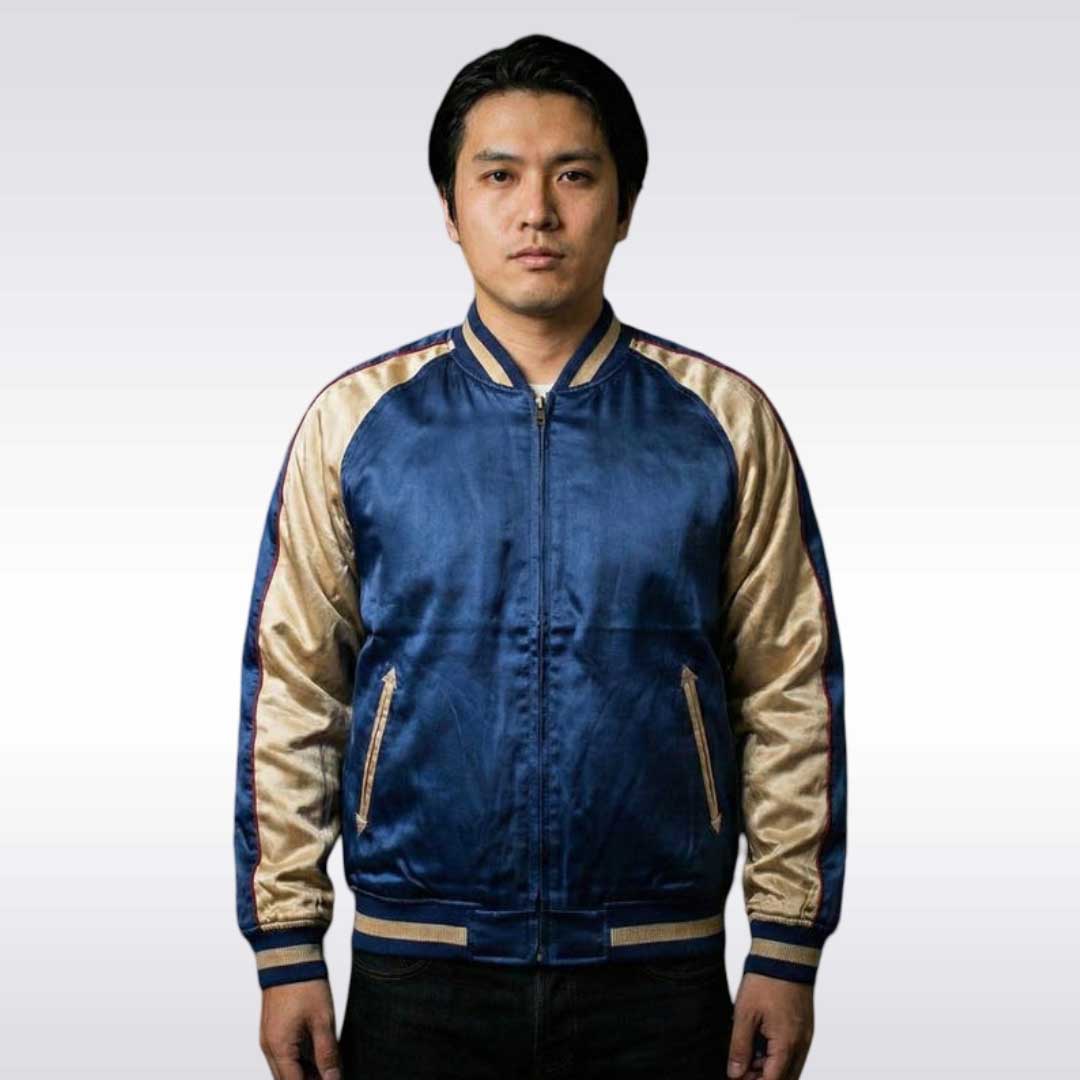 Imperial Garden Sukajan Jacket Golden Dragon Geisha Embroidered Bomber by jackets kingdom