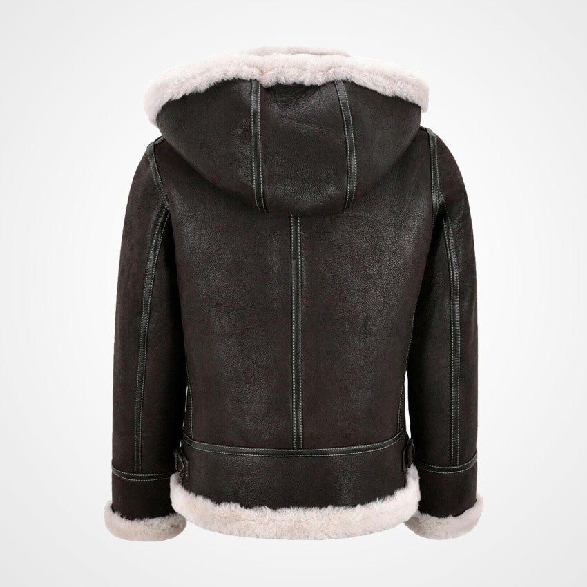 Ladies B3 Sheepskin Bomber Jacket with Detachable Hood