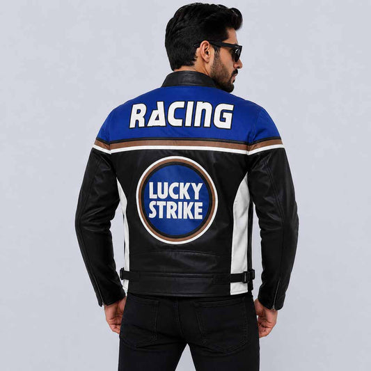 Lucky Strike Kevin Schwantz Cotton Racing Jacket Back View