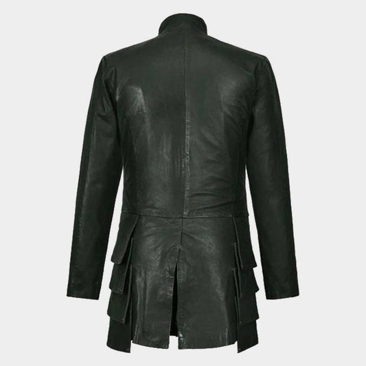 Medieval Gothic Genuine Cowhide Leather Jacket for Men