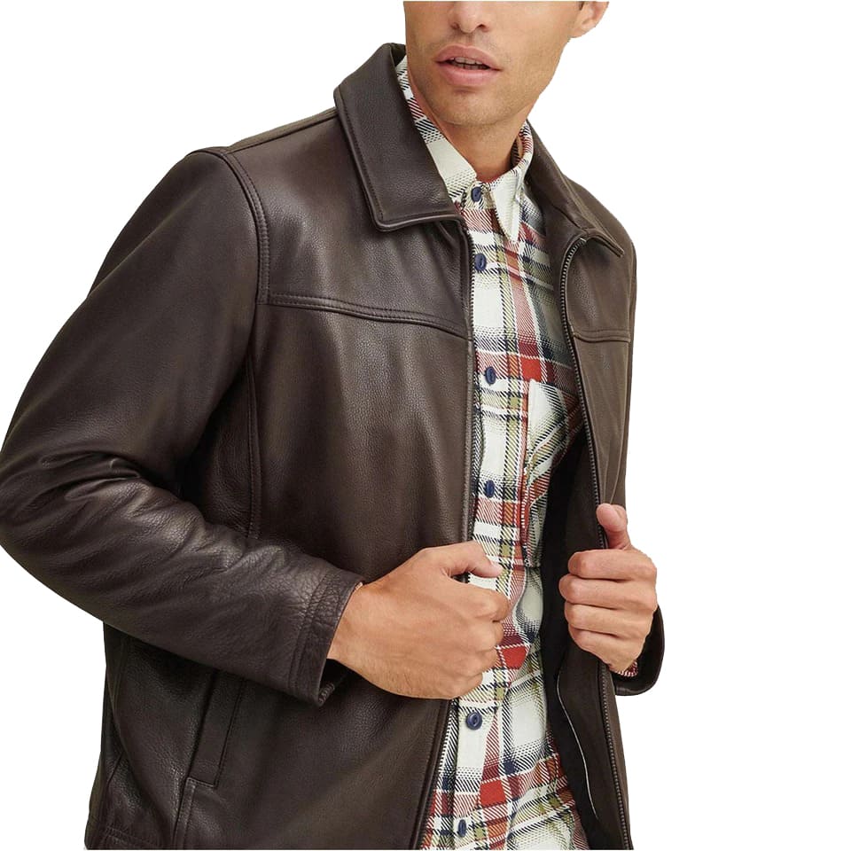 Men's Classic Dark Brown Leather Jacket