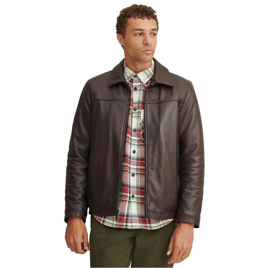 Men's Classic Dark Brown Leather Jacket Dark Brown Leather Jacket for Men