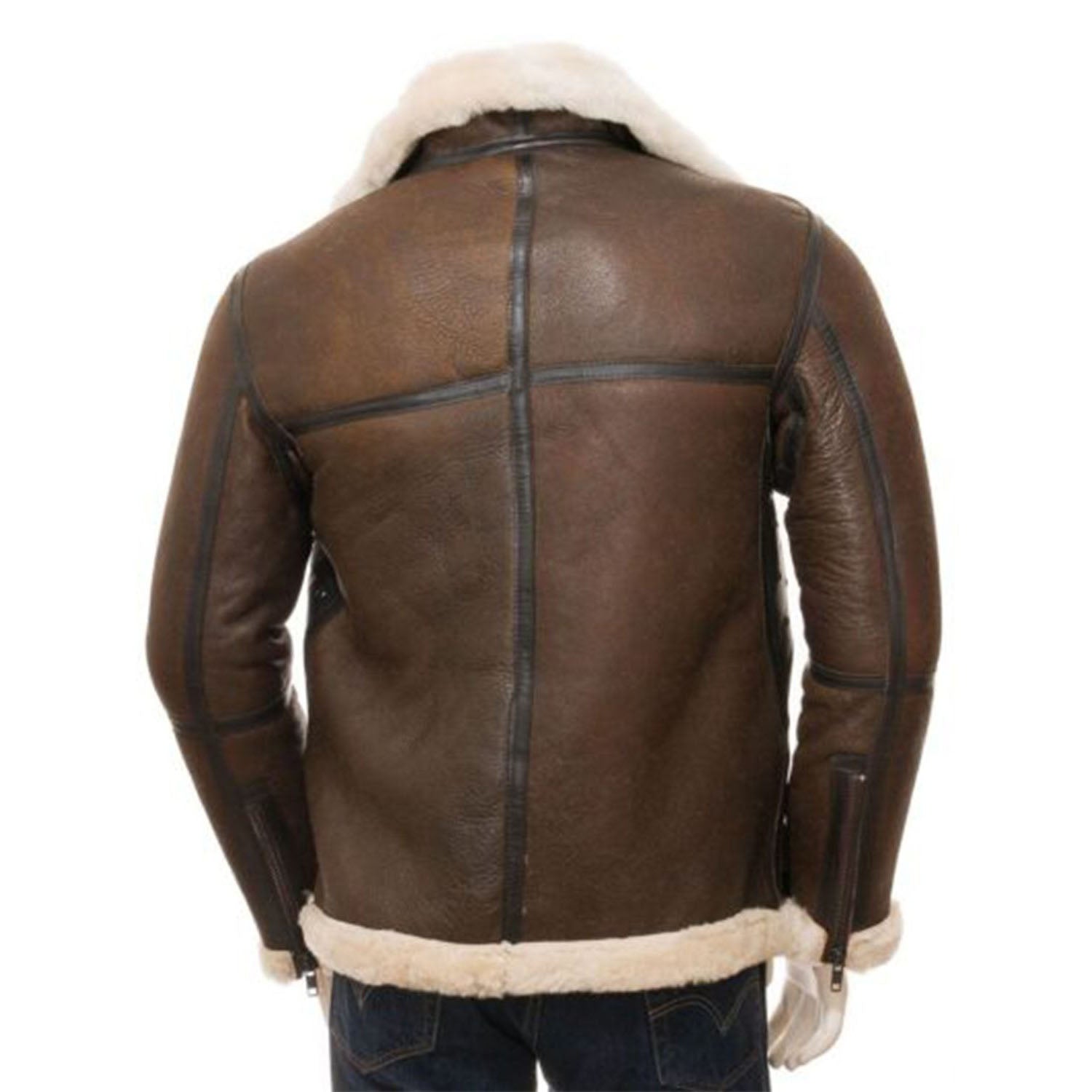 Shop Men's Brown Aviator Leather Jacket Online