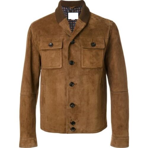 Men's Brown Suede Cafe Racer Jacket Men's Brown Suede Cafe Racer Jacket