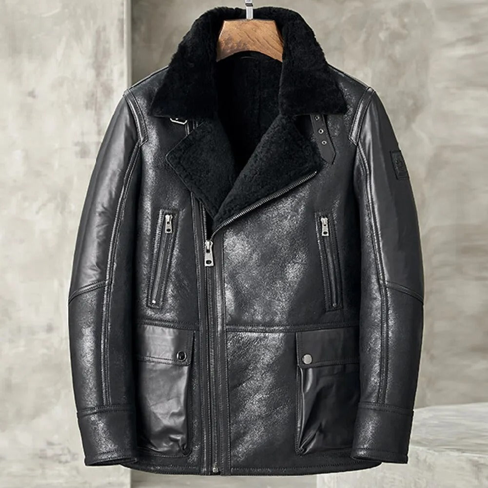 Black B3 Shearling Bomber Jacket