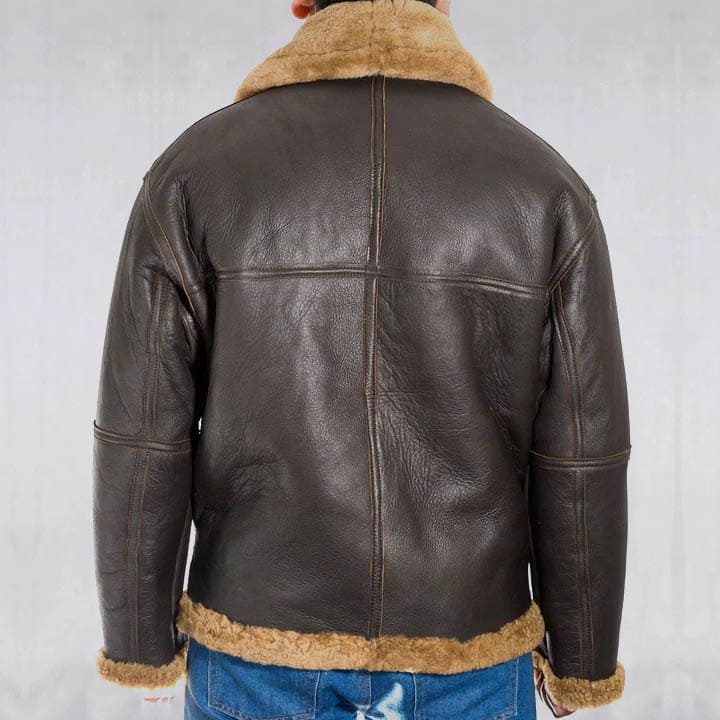 Men's Brown Sheepskin WW2 RAF Flying Jacket