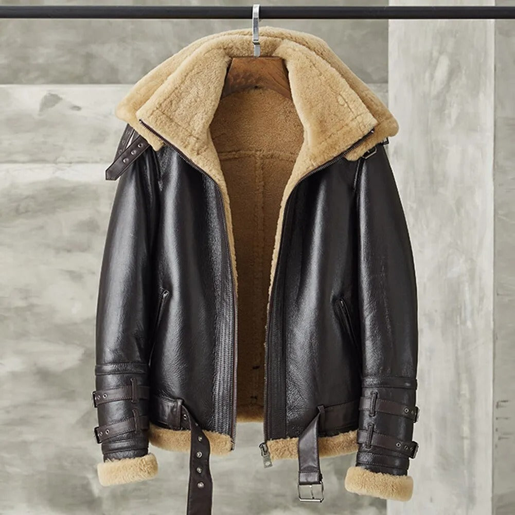 Dark Brown B3 Bomber Shearling Jacket