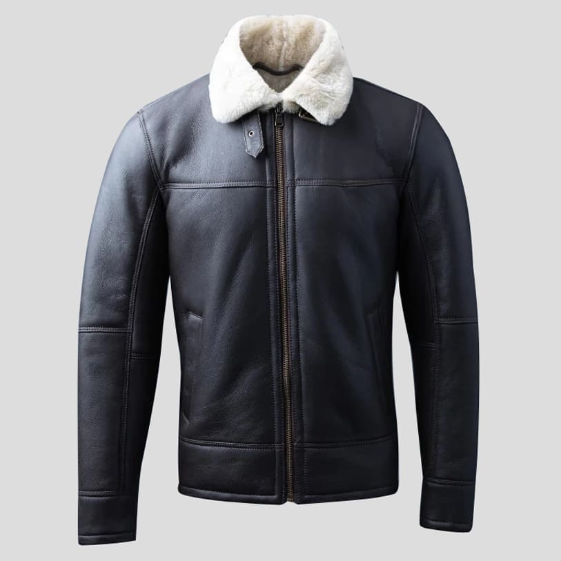 Men's Flying Sheepskin Shearling Leather Jacket