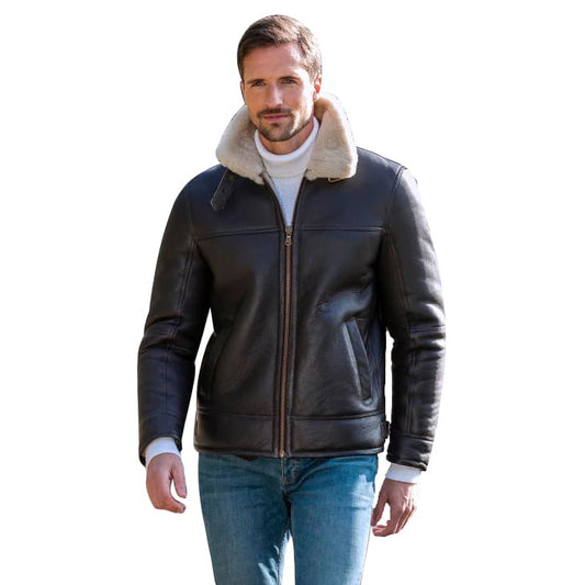 Men's Flying Sheepskin Shearling Leather Jacket Flying Sheepskin Shearling Leather Jacket - Aviator Jacket