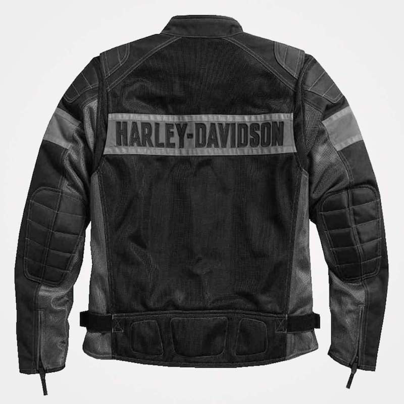 Mens Harley Davidson Mecca Black Color Block Mesh Riding Jacket