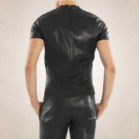 Men's Premium Lambskin Leather T-Shirt