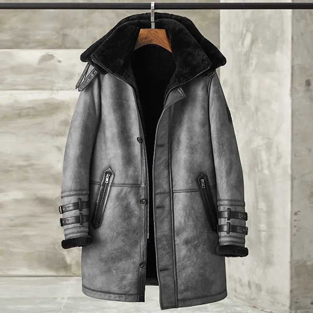 Men's Shearling B7 Bomber Long Coat