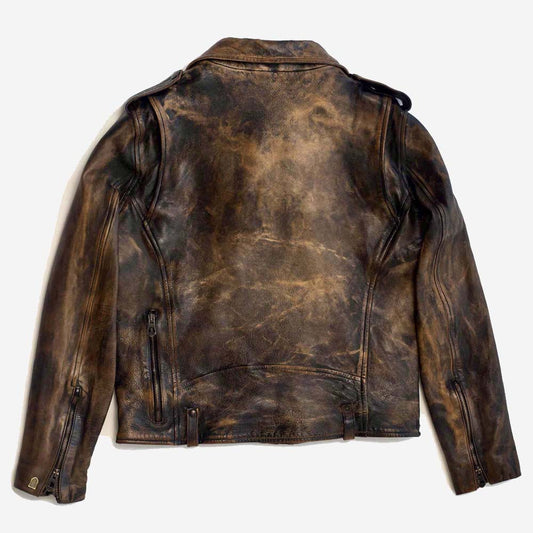 Mens Vintage Horsehide Leather Motorcycle Jacket For Winters