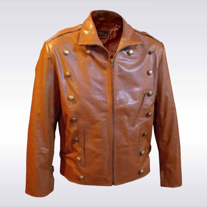Men’s Vintage Rocketeer Aviator Bomber Leather Jacket