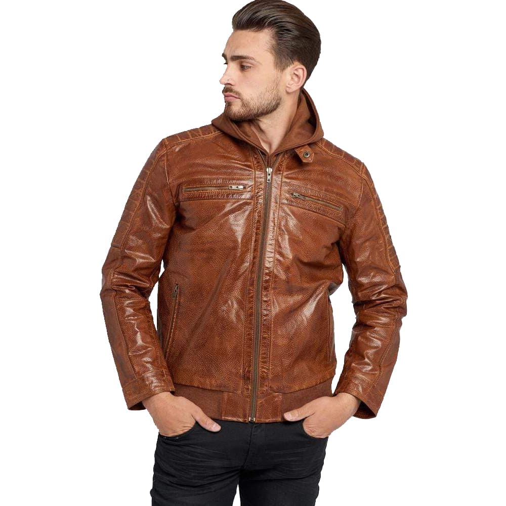 Brown leather jacket