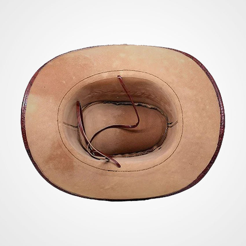 Men's Western Brown Leather Cowboy Hat