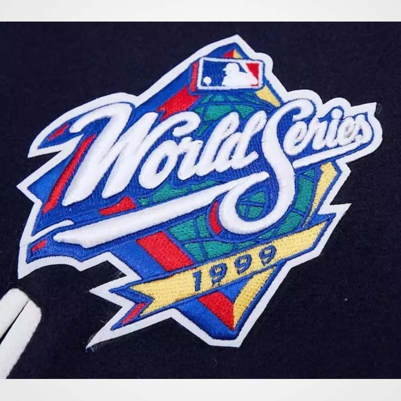 NY Yankees Mash Up Varsity Jacket with Leather Sleeves
