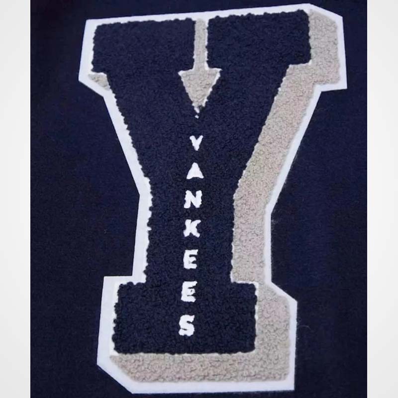 NY Yankees Mash Up Varsity Jacket with Leather Sleeves