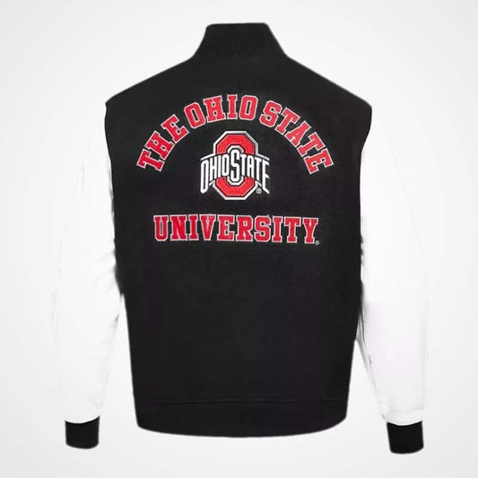 Ohio State Varsity Jacket with Leather Sleeves