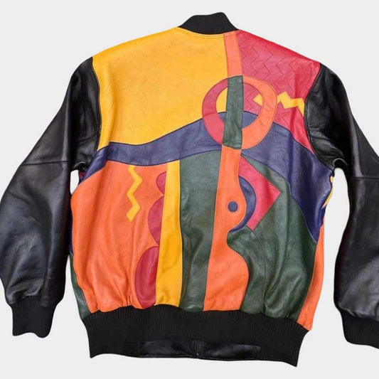 Pelle Pelle Marc Buchanan Picasso Plush Real Cowhide Leather Bomber Jacket for Men