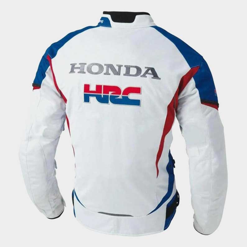 Premium HRC racing jacket featuring authentic Honda Racing Corporation colors and logos by Jackets Kingdom