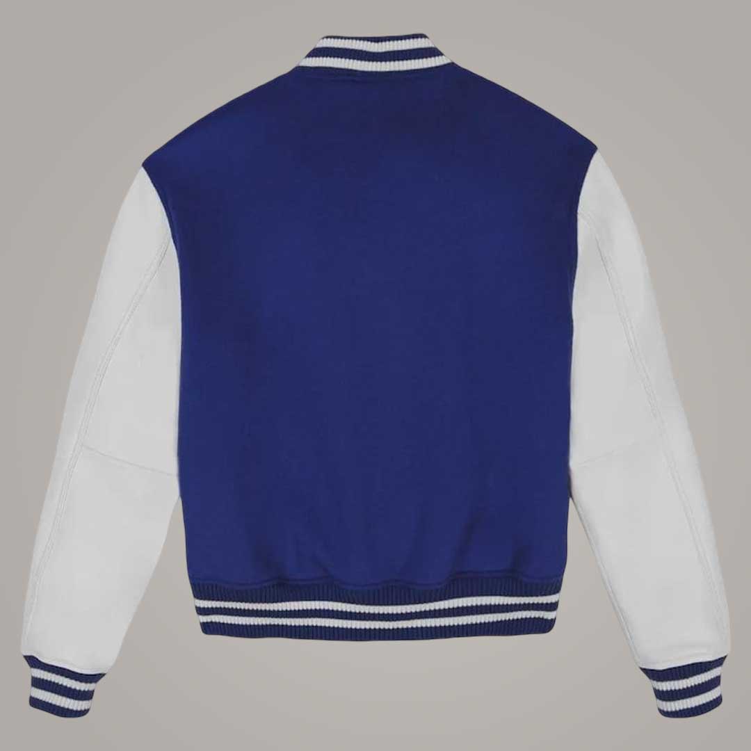 Premium Wool Body with Genuine Sheepskin Leather Sleeves and Embroidered Avirex Patches by Jackets Kingdom