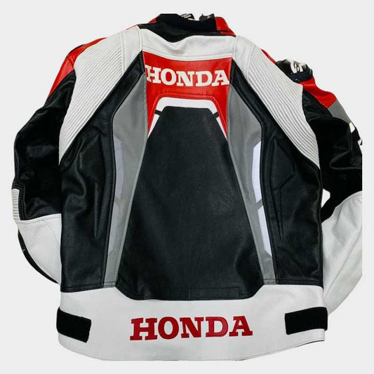 Premium men's riding jacket made from authentic cowhide leather with Honda styling by Jackets Kingdom