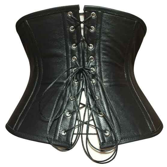Steel Boned Heavy Duty Underbust Corset Genuine Leather Waist Trainer Corset